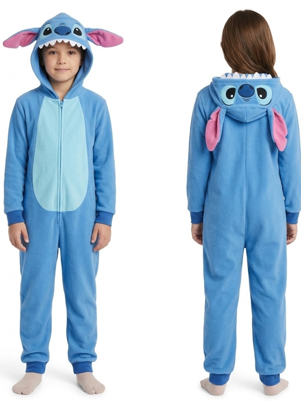 Disney Kids Lilo & Stitch Hooded Fleece Onesie Pajamas - Size L (10/12)